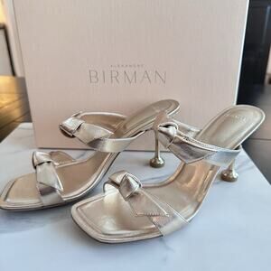 Alexandre Birman Clarita 85MM Metallic Leather Sandals EU 39.5 (MSRP $595)